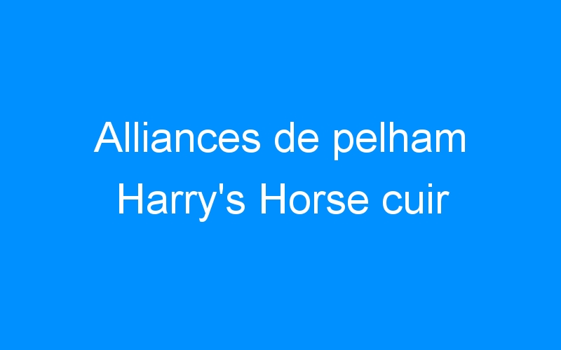 You are currently viewing Alliances de pelham Harry’s Horse cuir