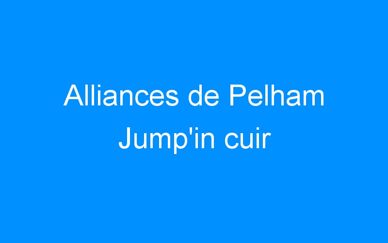 You are currently viewing Alliances de Pelham Jump’in cuir