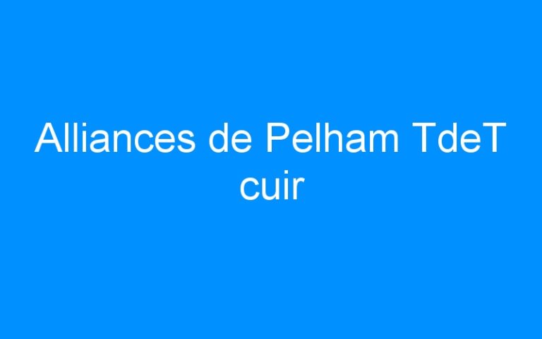 Lire la suite à propos de l’article Alliances de Pelham TdeT cuir