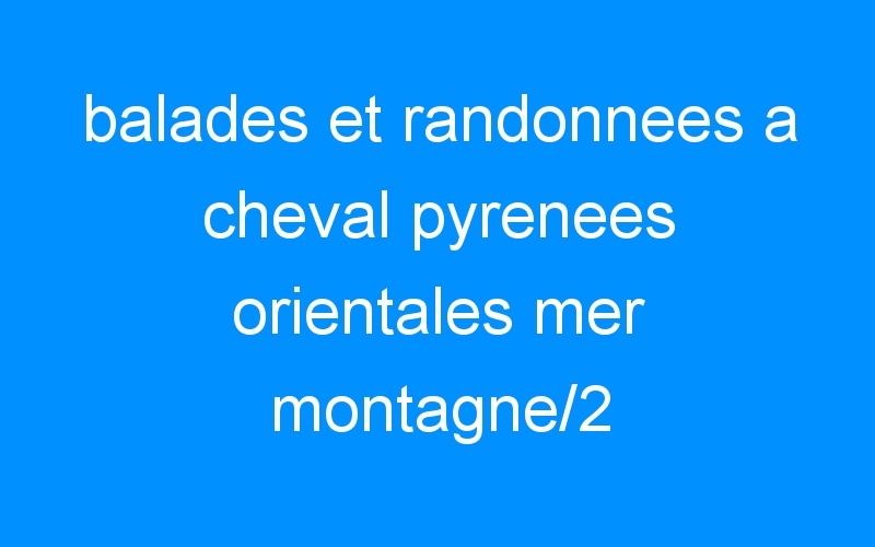 You are currently viewing balades et randonnees a cheval pyrenees orientales mer montagne/2