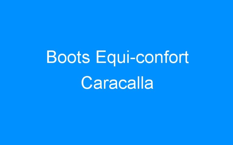 Lire la suite à propos de l’article Boots Equi-confort Caracalla