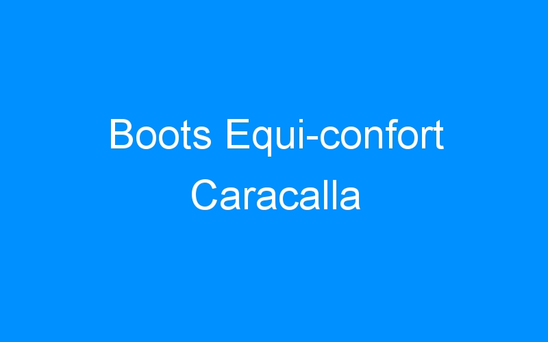 You are currently viewing Boots Equi-confort Caracalla