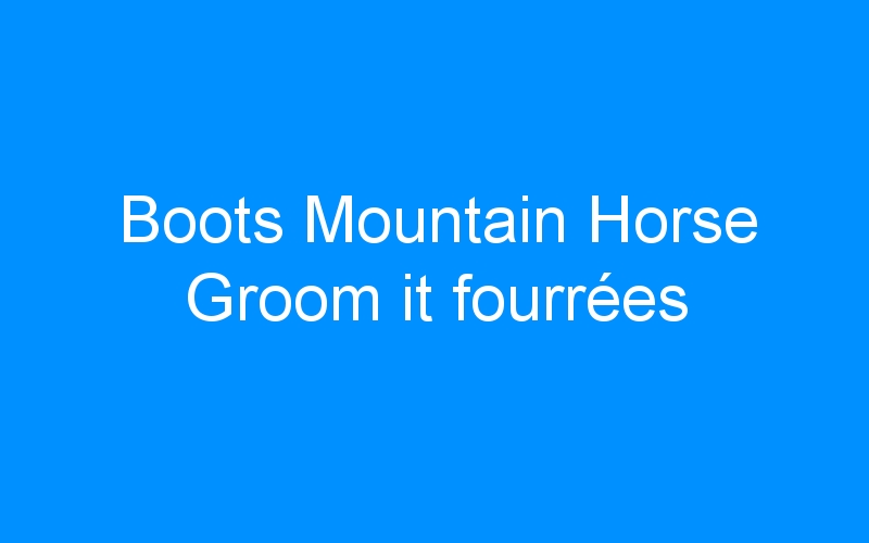 You are currently viewing Boots Mountain Horse Groom it fourrées
