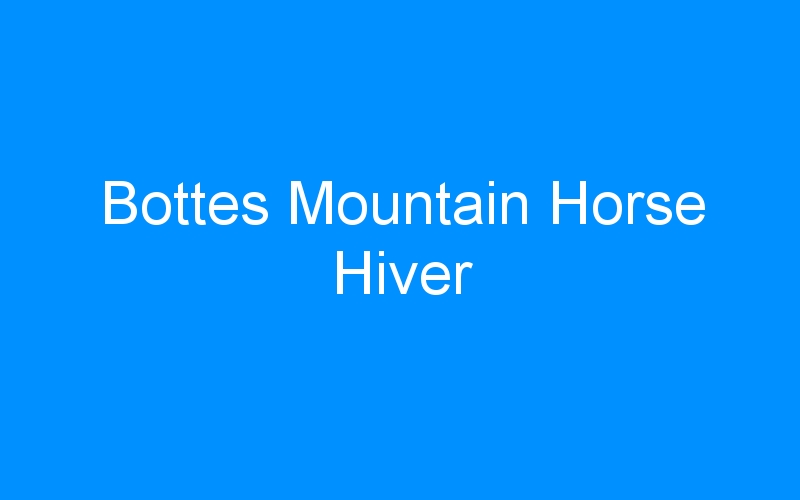 You are currently viewing Bottes Mountain Horse Hiver