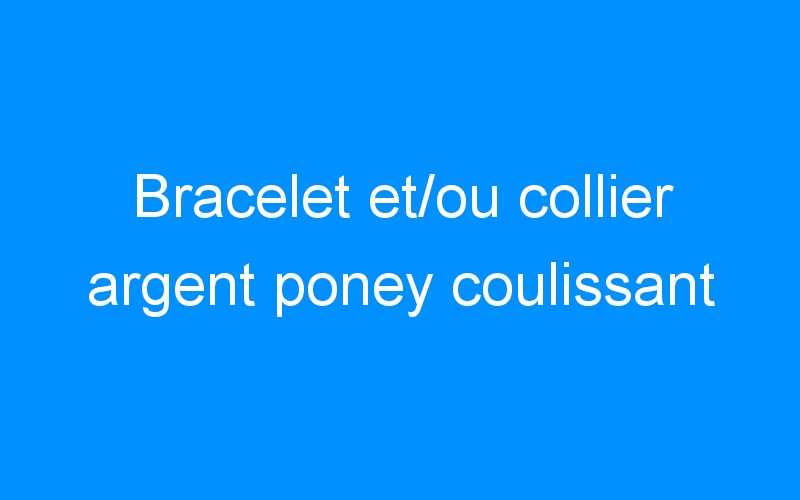 You are currently viewing Bracelet et/ou collier argent poney coulissant