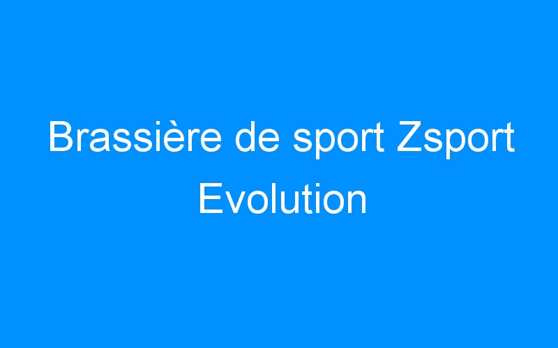 You are currently viewing Brassière de sport Zsport Evolution
