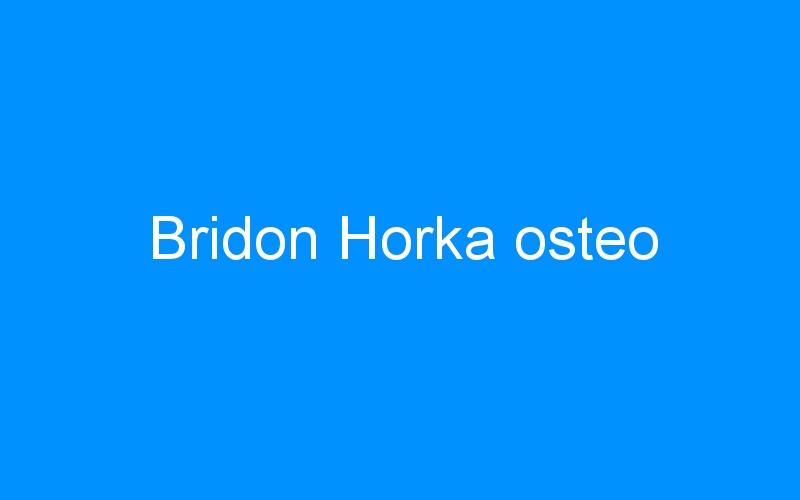 You are currently viewing Bridon Horka osteo