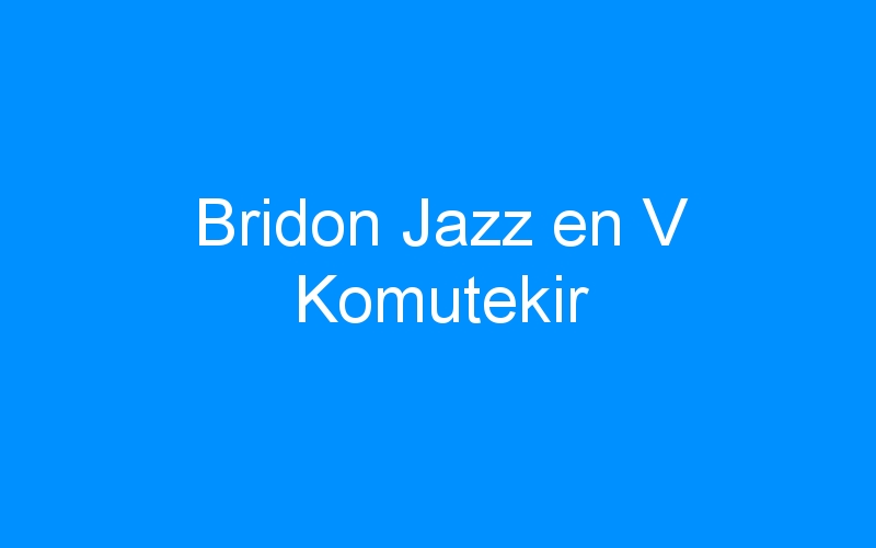 You are currently viewing Bridon Jazz en V Komutekir