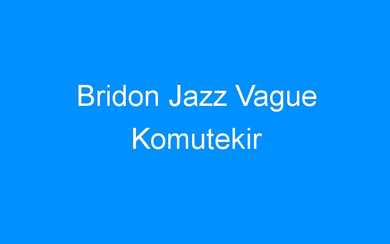 You are currently viewing Bridon Jazz Vague Komutekir