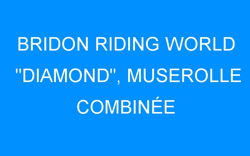 You are currently viewing BRIDON RIDING WORLD « DIAMOND », MUSEROLLE COMBINÉE