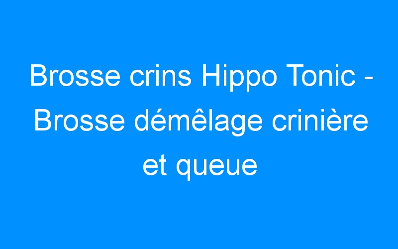 You are currently viewing Brosse crins Hippo Tonic – Brosse démêlage crinière et queue