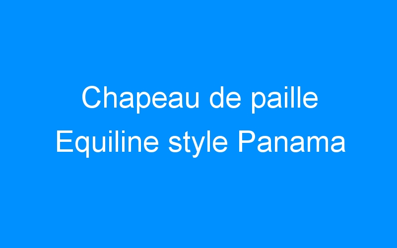 You are currently viewing Chapeau de paille Equiline style Panama