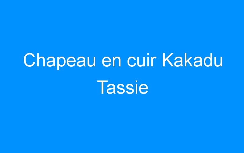 You are currently viewing Chapeau en cuir Kakadu Tassie