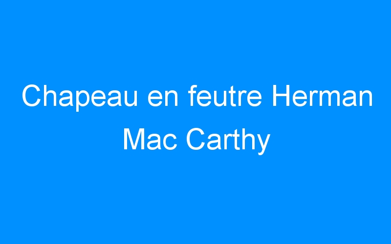 You are currently viewing Chapeau en feutre Herman Mac Carthy