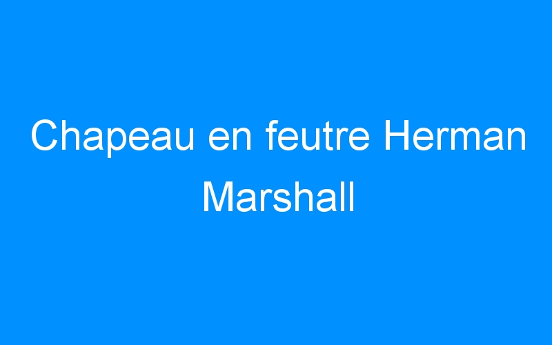 You are currently viewing Chapeau en feutre Herman Marshall