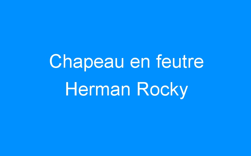 You are currently viewing Chapeau en feutre Herman Rocky