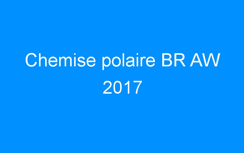 Lire la suite à propos de l’article Chemise polaire BR AW 2017
