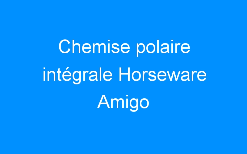 You are currently viewing Chemise polaire intégrale Horseware Amigo