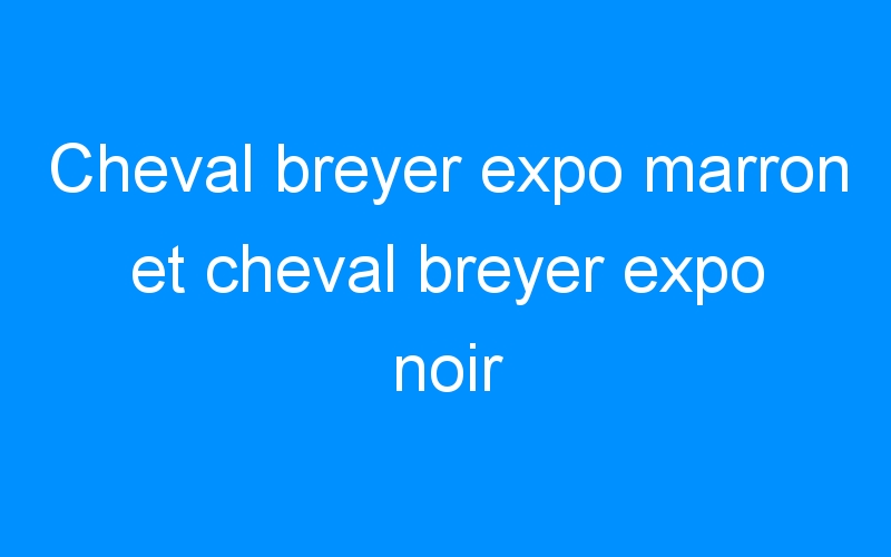 Cheval breyer expo marron et cheval breyer expo noir