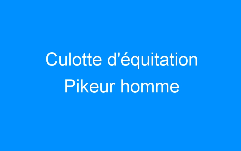 You are currently viewing Culotte d’équitation Pikeur homme