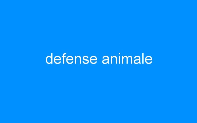 Lire la suite à propos de l’article defense animale