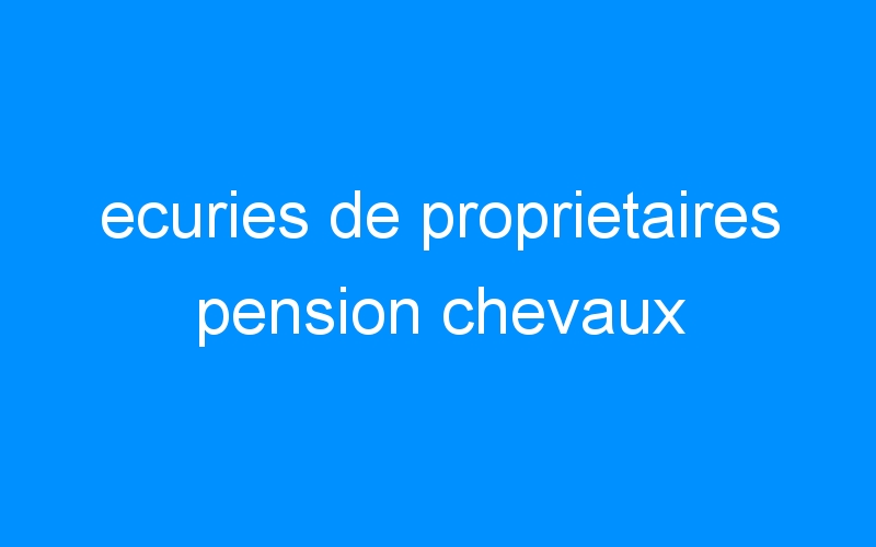 You are currently viewing ecuries de proprietaires pension chevaux