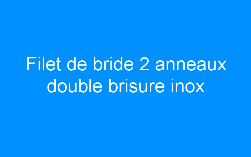 You are currently viewing Filet de bride 2 anneaux double brisure inox