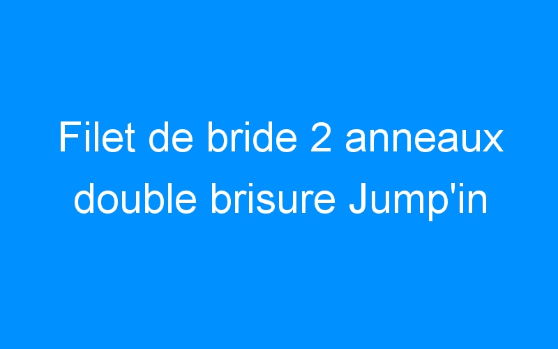 You are currently viewing Filet de bride 2 anneaux double brisure Jump’in