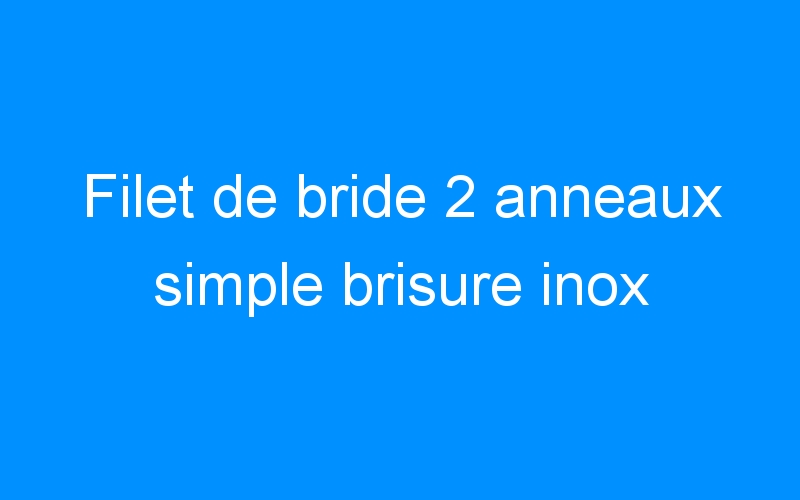 You are currently viewing Filet de bride 2 anneaux simple brisure inox
