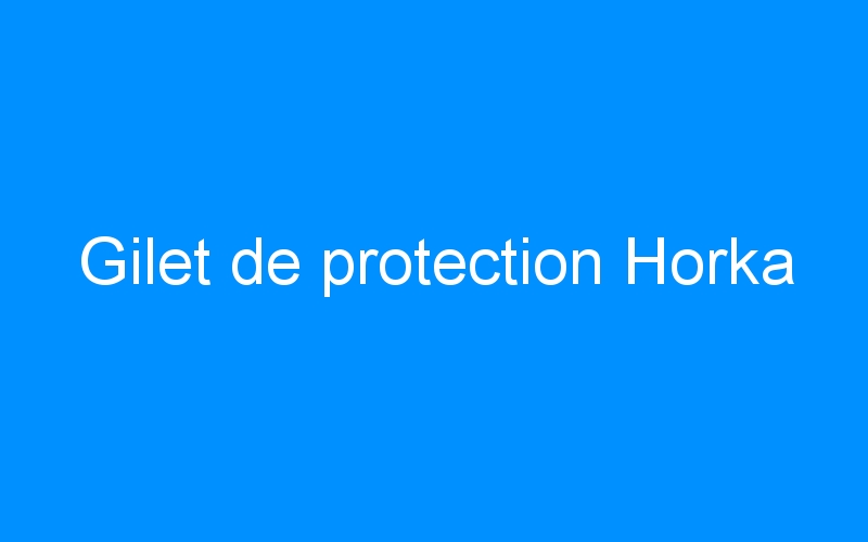 You are currently viewing Gilet de protection Horka