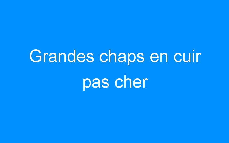 You are currently viewing Grandes chaps en cuir pas cher