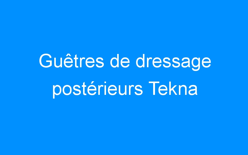 You are currently viewing Guêtres de dressage postérieurs Tekna