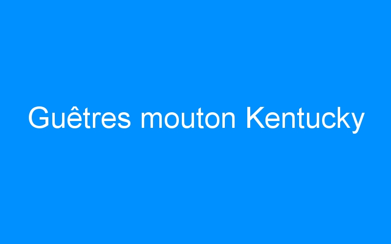 You are currently viewing Guêtres mouton Kentucky