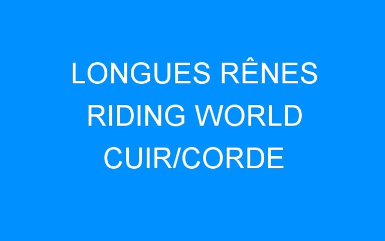 LONGUES RÊNES RIDING WORLD CUIR/CORDE
