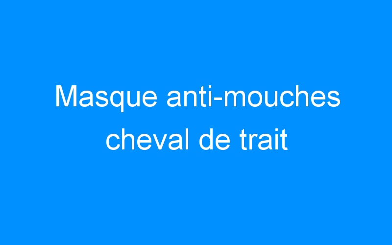 You are currently viewing Masque anti-mouches cheval de trait