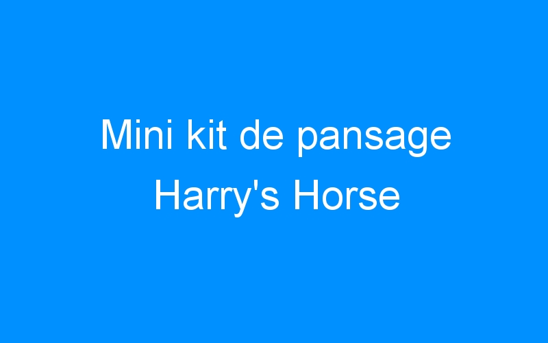 You are currently viewing Mini kit de pansage Harry’s Horse