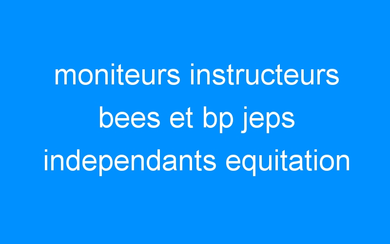 You are currently viewing moniteurs instructeurs bees et bp jeps independants equitation equestre cheval poney cours particuliers