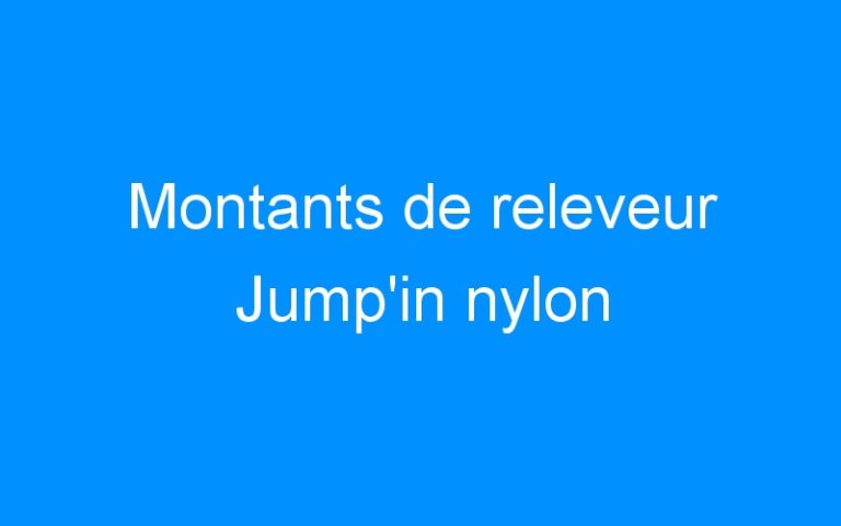 Lire la suite à propos de l’article Montants de releveur Jump’in nylon