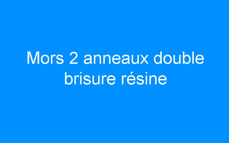 You are currently viewing Mors 2 anneaux double brisure résine