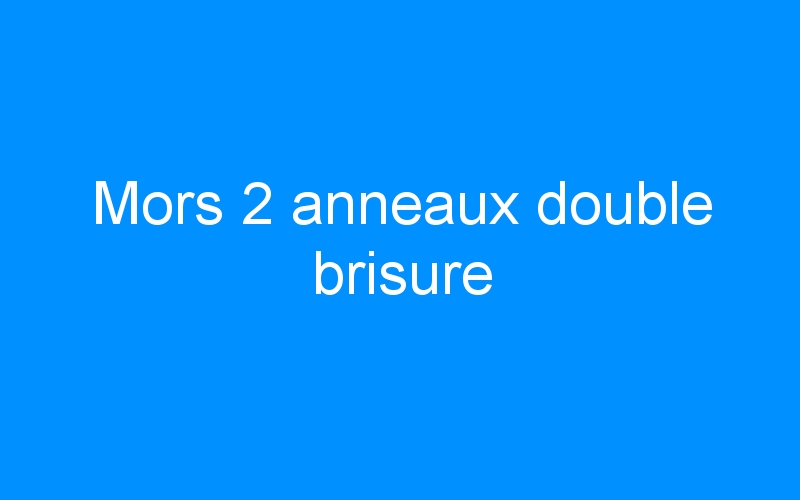 You are currently viewing Mors 2 anneaux double brisure