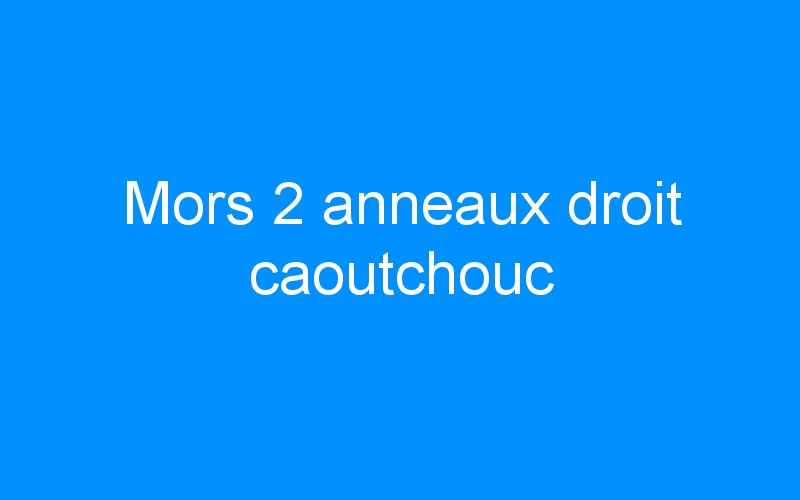 You are currently viewing Mors 2 anneaux droit caoutchouc