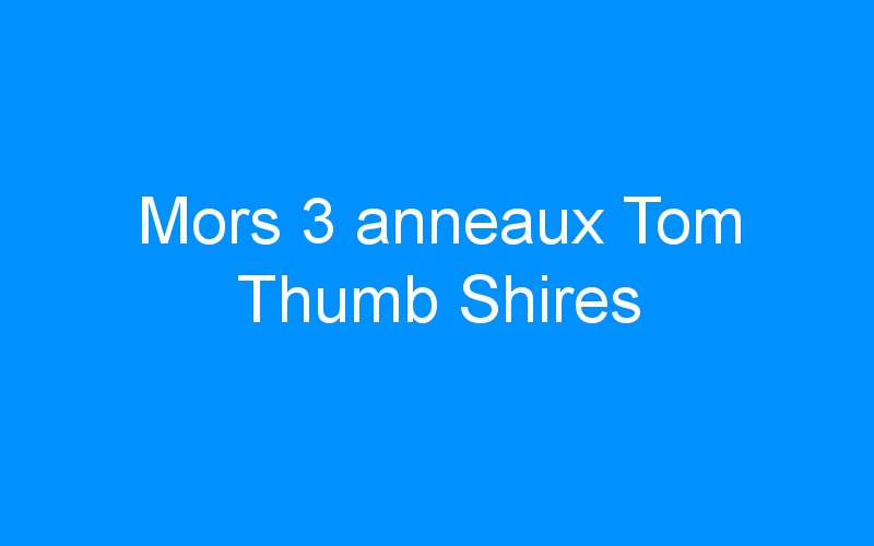 You are currently viewing Mors 3 anneaux Tom Thumb Shires