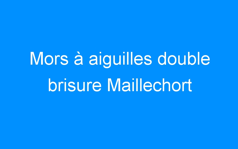 You are currently viewing Mors à aiguilles double brisure Maillechort