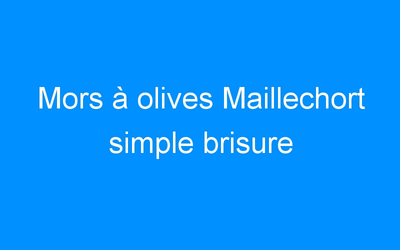 Mors à olives Maillechort simple brisure