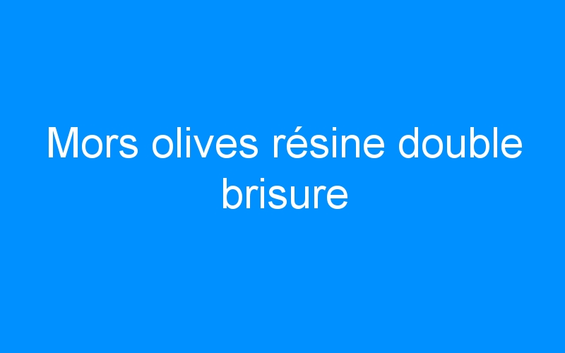 You are currently viewing Mors olives résine double brisure