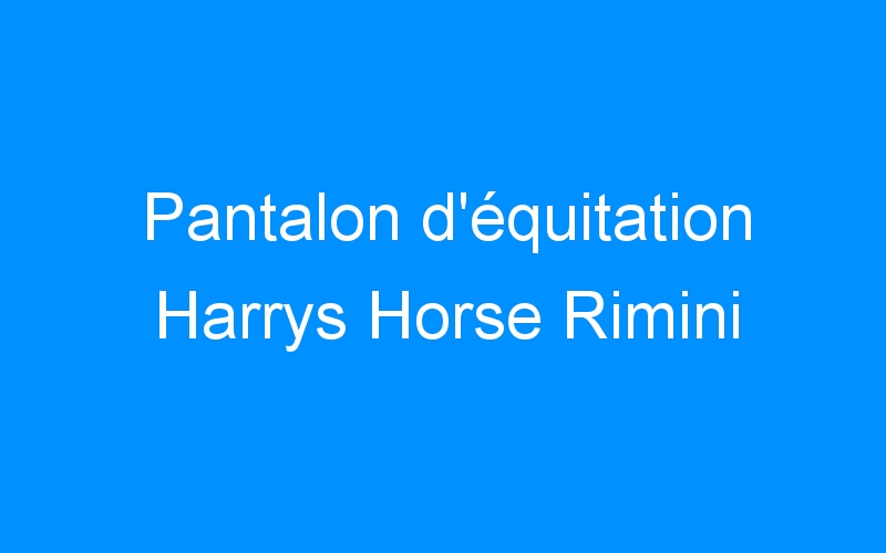 You are currently viewing Pantalon d’équitation Harrys Horse Rimini