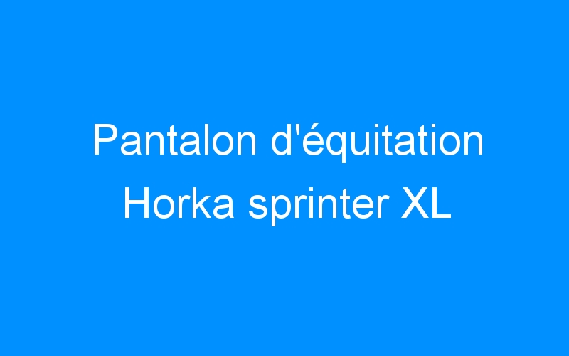 You are currently viewing Pantalon d’équitation Horka sprinter XL