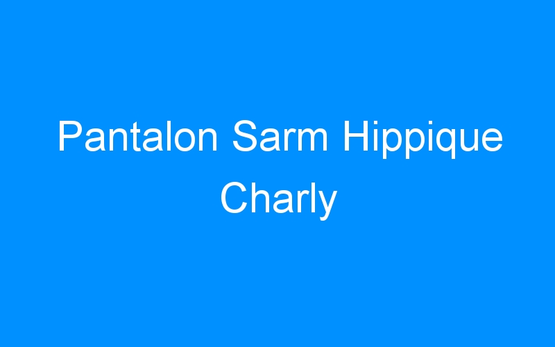 You are currently viewing Pantalon Sarm Hippique Charly