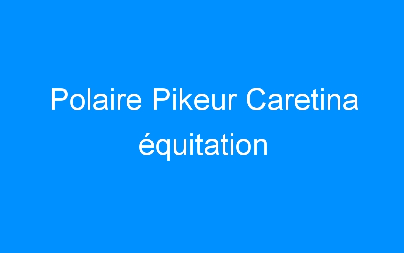 You are currently viewing Polaire Pikeur Caretina équitation