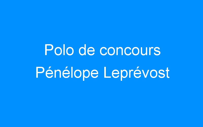 You are currently viewing Polo de concours Pénélope Leprévost